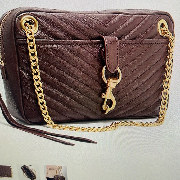 SOLD!!!!! NWT REBECCA MINKOFF EDIE ZIP SHOULDER LEATHER BAG IN CIGARO - Picture 2 of 12